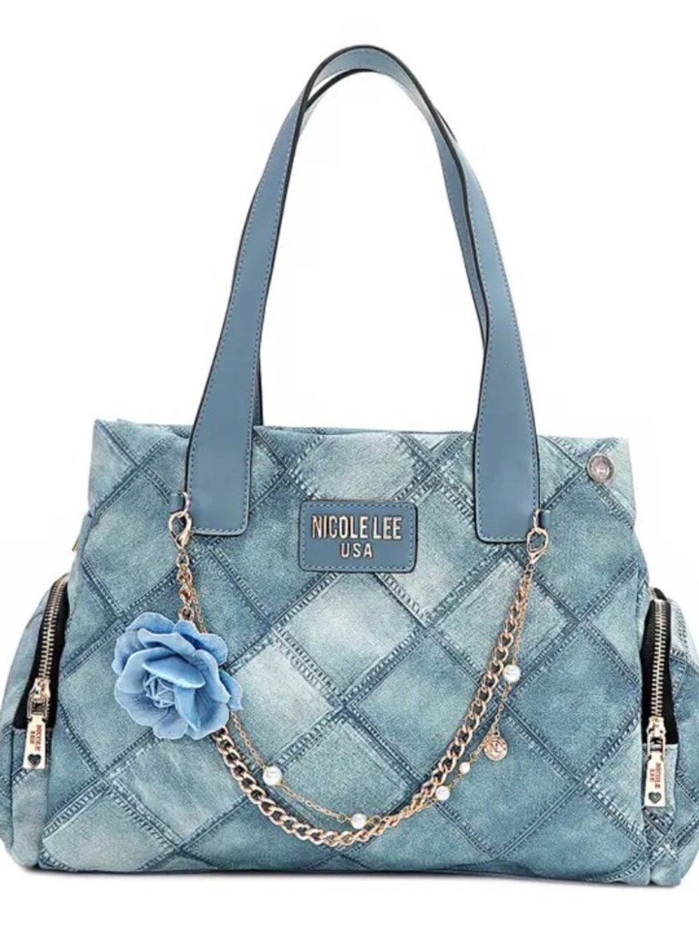 Nicole Lee Blue Flower Handbag